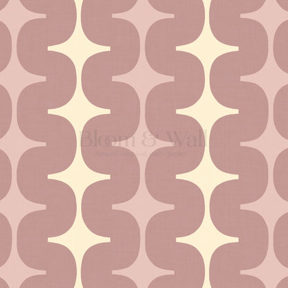 Sienna Mid-Century Stripes Mauve Butter Wallpaper