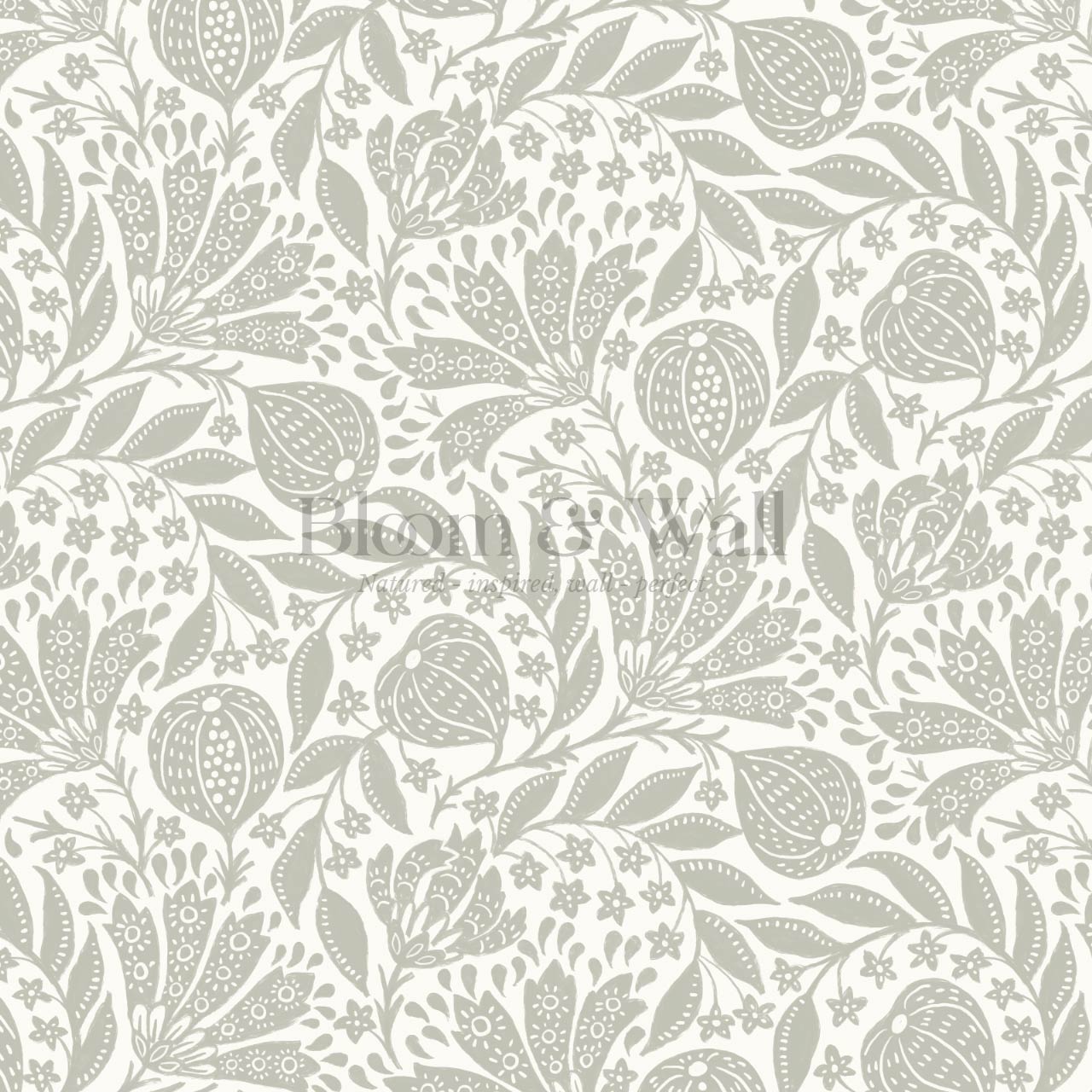 Silvia Fig Garden Soft Sage Off White Wallpaper