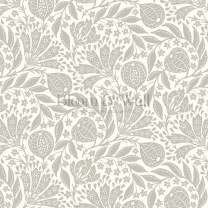 Silvia Fig Garden Soft Sage Off White Wallpaper