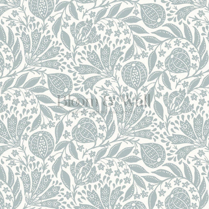 Silvia Fig Garden Sea Glass Off White Wallpaper