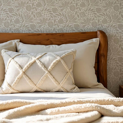 Silvia Fig Garden Beige Off White Wallpaper