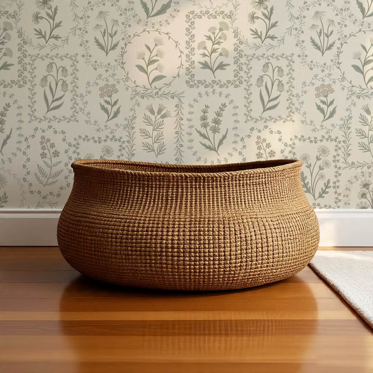 Sima Vintage Wildflowers Neutral Olive Ivory Wallpaper