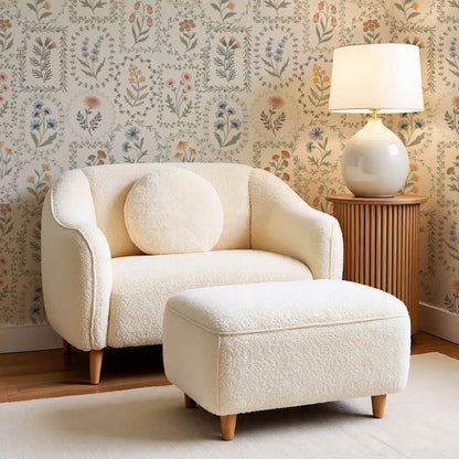 Sima Vintage Wildflowers Soft Pastel Ivory Wallpaper