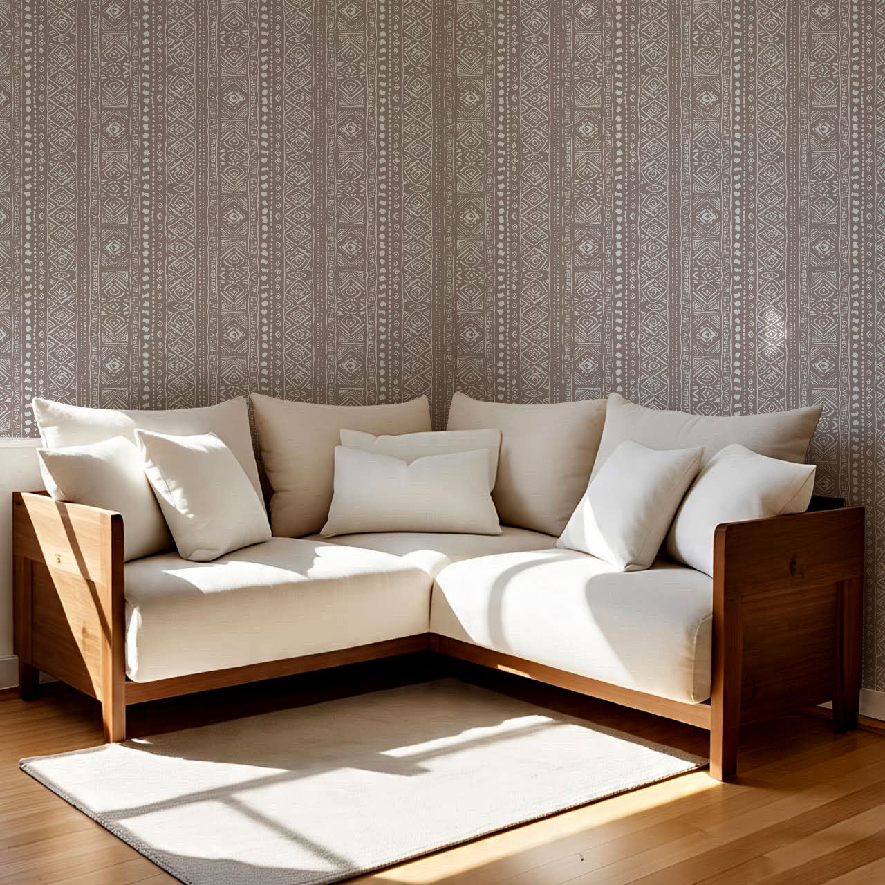 Sisa Brushstroke Cocoa Geometric Wallpaper