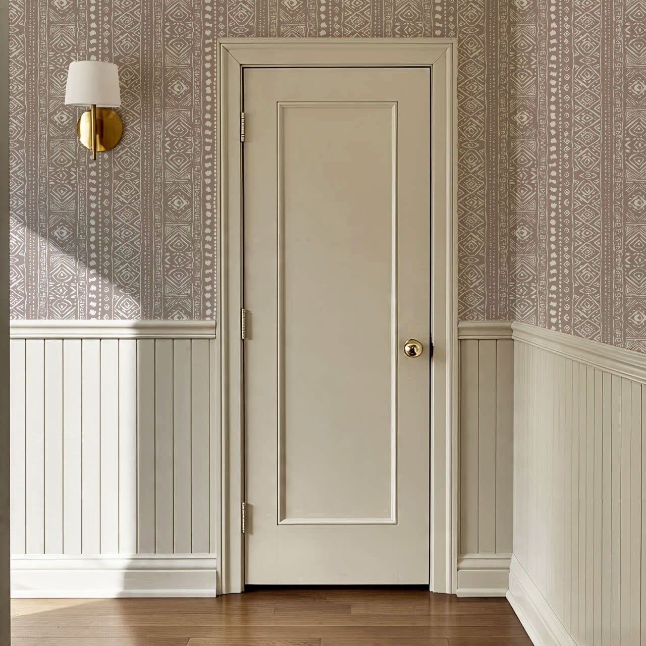 Sisa Brushstroke Cocoa Geometric Wallpaper