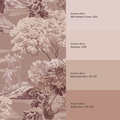 Skylar Antique Tapestry Mauve Wallpaper