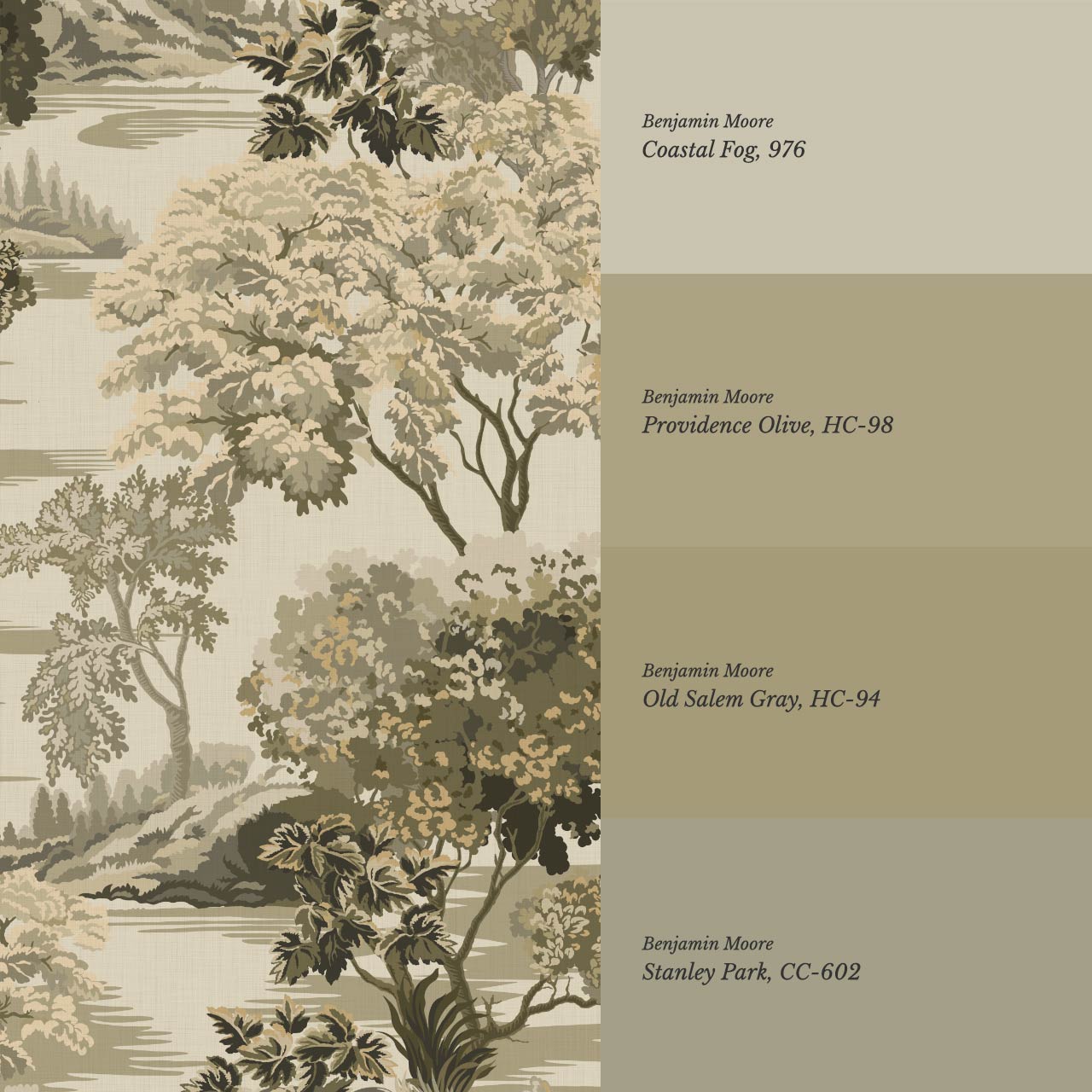 Skylar Antique Tapestry Olive Wallpaper