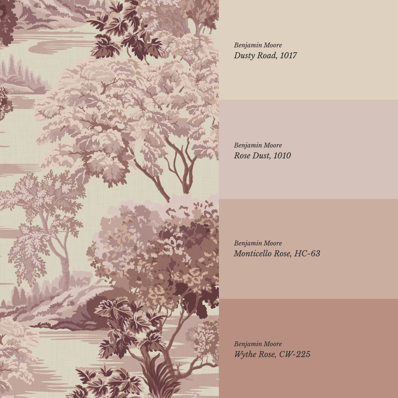 Skylar Antique Tapestry Rose Dust Wallpaper