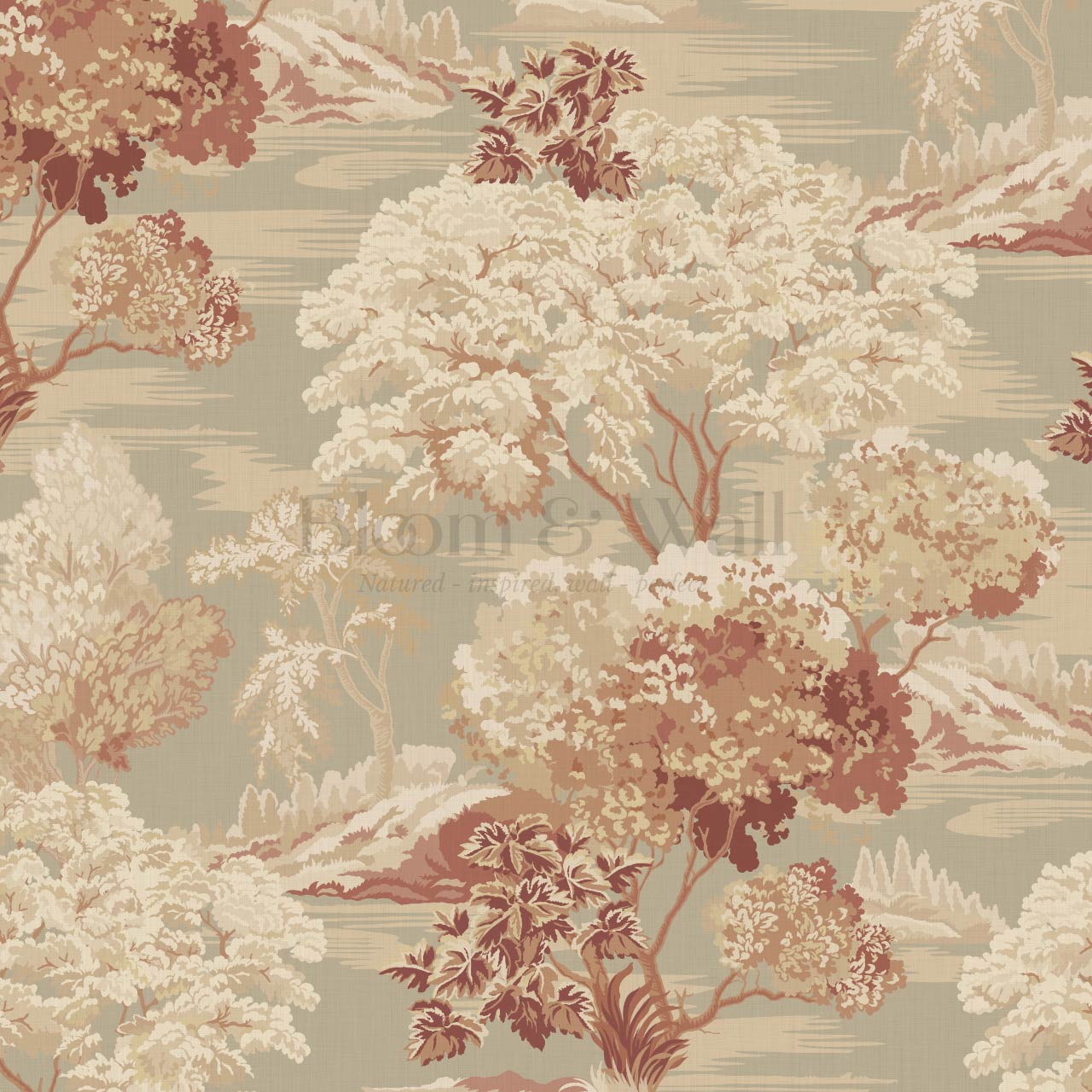 Skylar Antique Tapestry Vintage Sepia Wallpaper