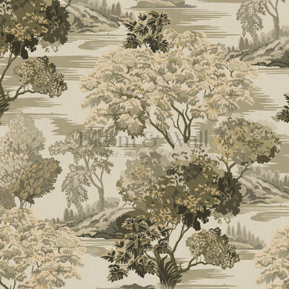 Skylar Antique Tapestry Olive Wallpaper