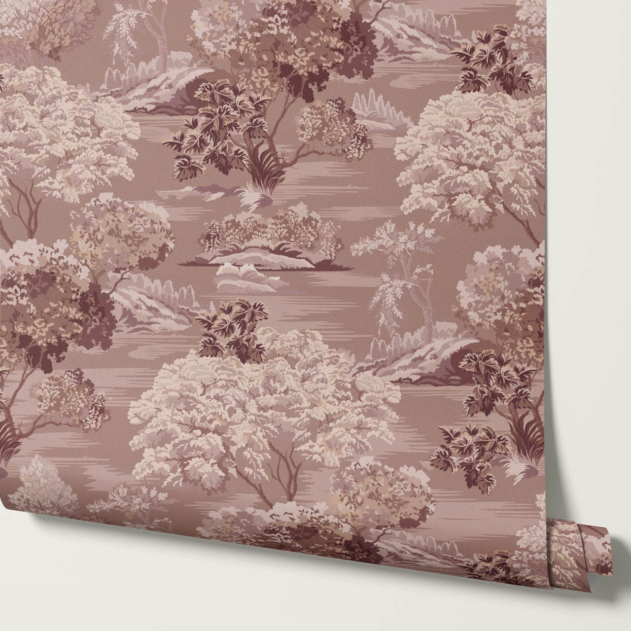Skylar Antique Tapestry Mauve Wallpaper