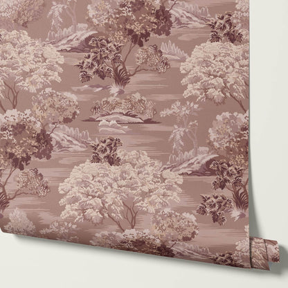 Skylar Antique Tapestry Mauve Wallpaper