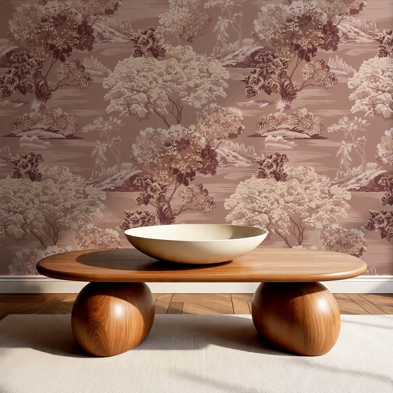 Skylar Antique Tapestry Mauve Wallpaper