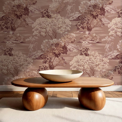 Skylar Antique Tapestry Mauve Wallpaper