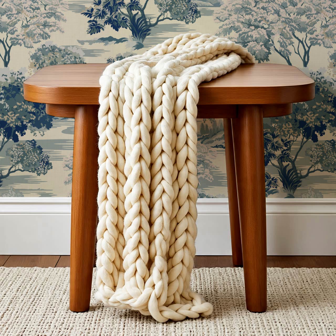 Skylar Antique Tapestry Blue Slate Wallpaper