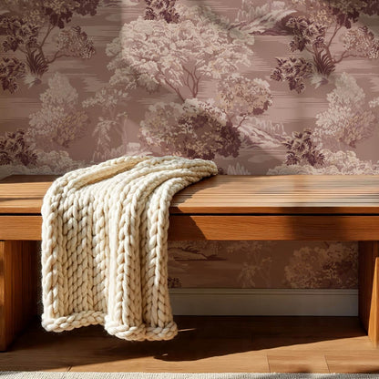Skylar Antique Tapestry Mauve Wallpaper