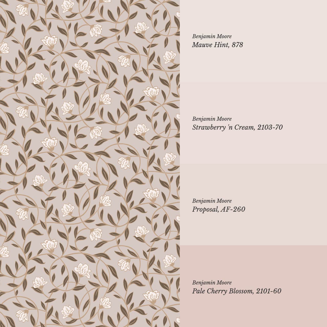 Skylar Blooming Vines Earth Wallpaper