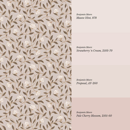 Skylar Blooming Vines Earth Wallpaper