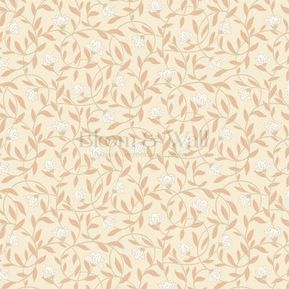 Skylar Blooming Vines Butter Wallpaper