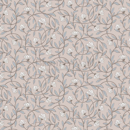 Skylar Blooming Vines Mauve Sky Wallpaper