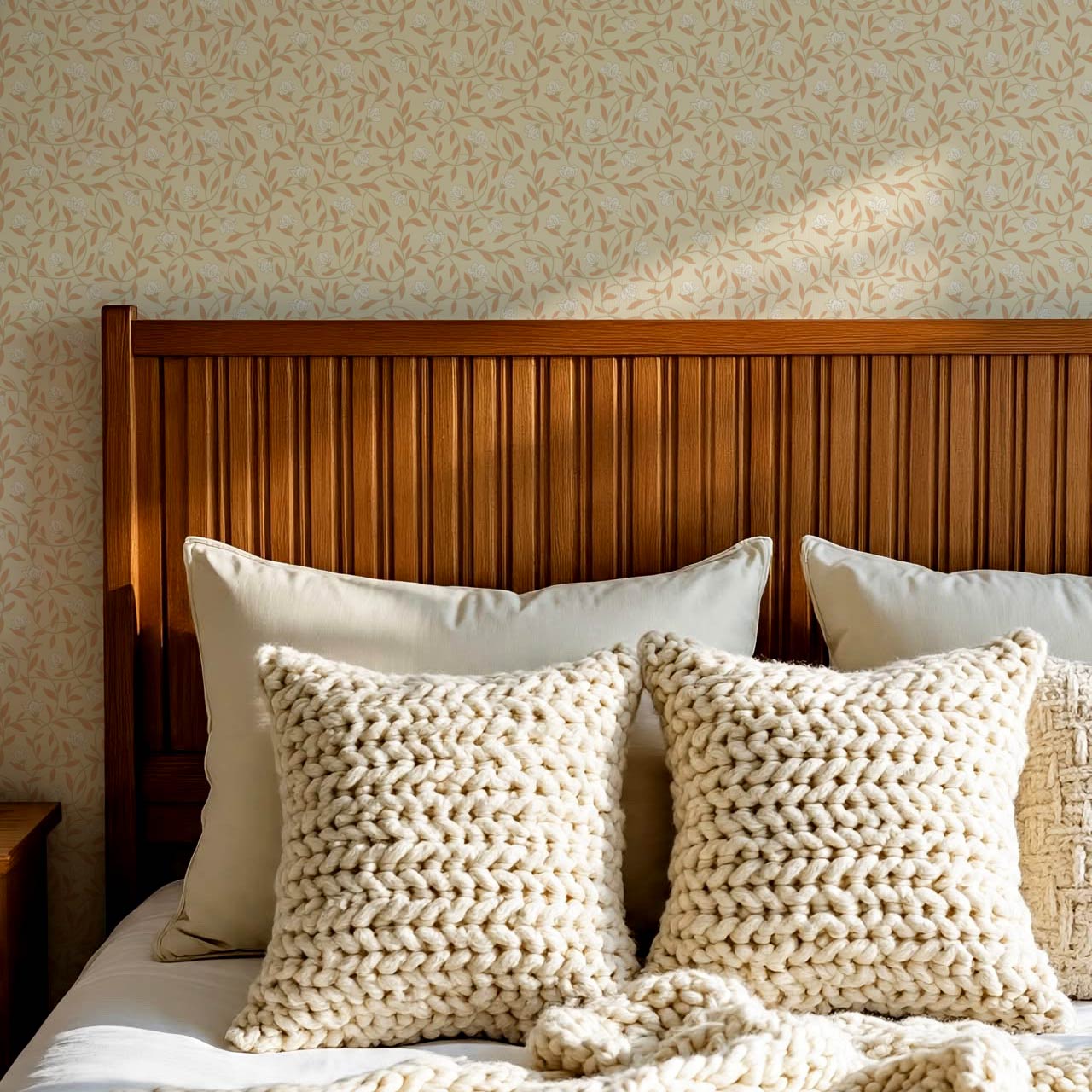 Skylar Blooming Vines Butter Wallpaper