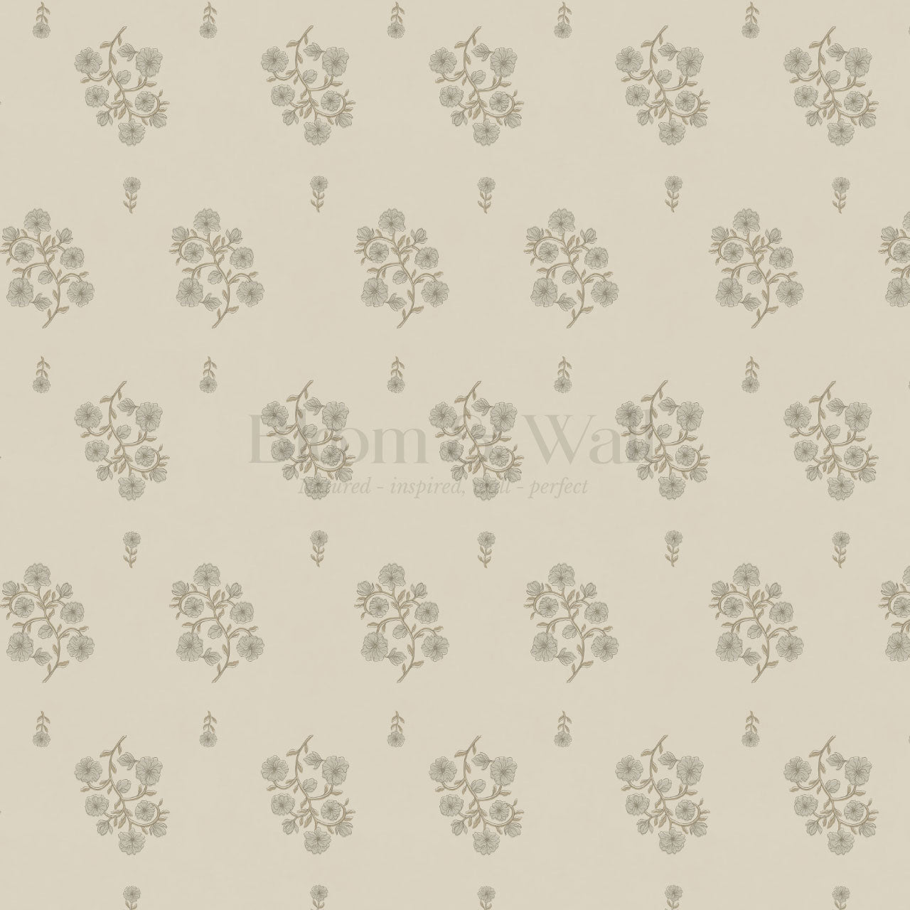 Sloane Inked Flora Taupe Dove Wallpaper