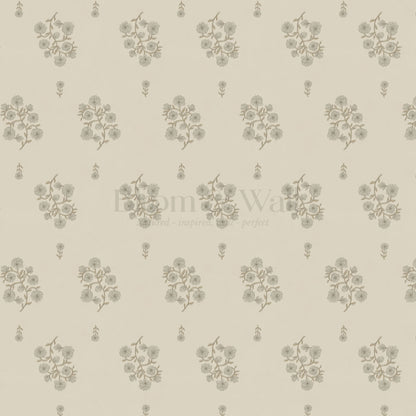 Sloane Inked Flora Taupe Dove Wallpaper