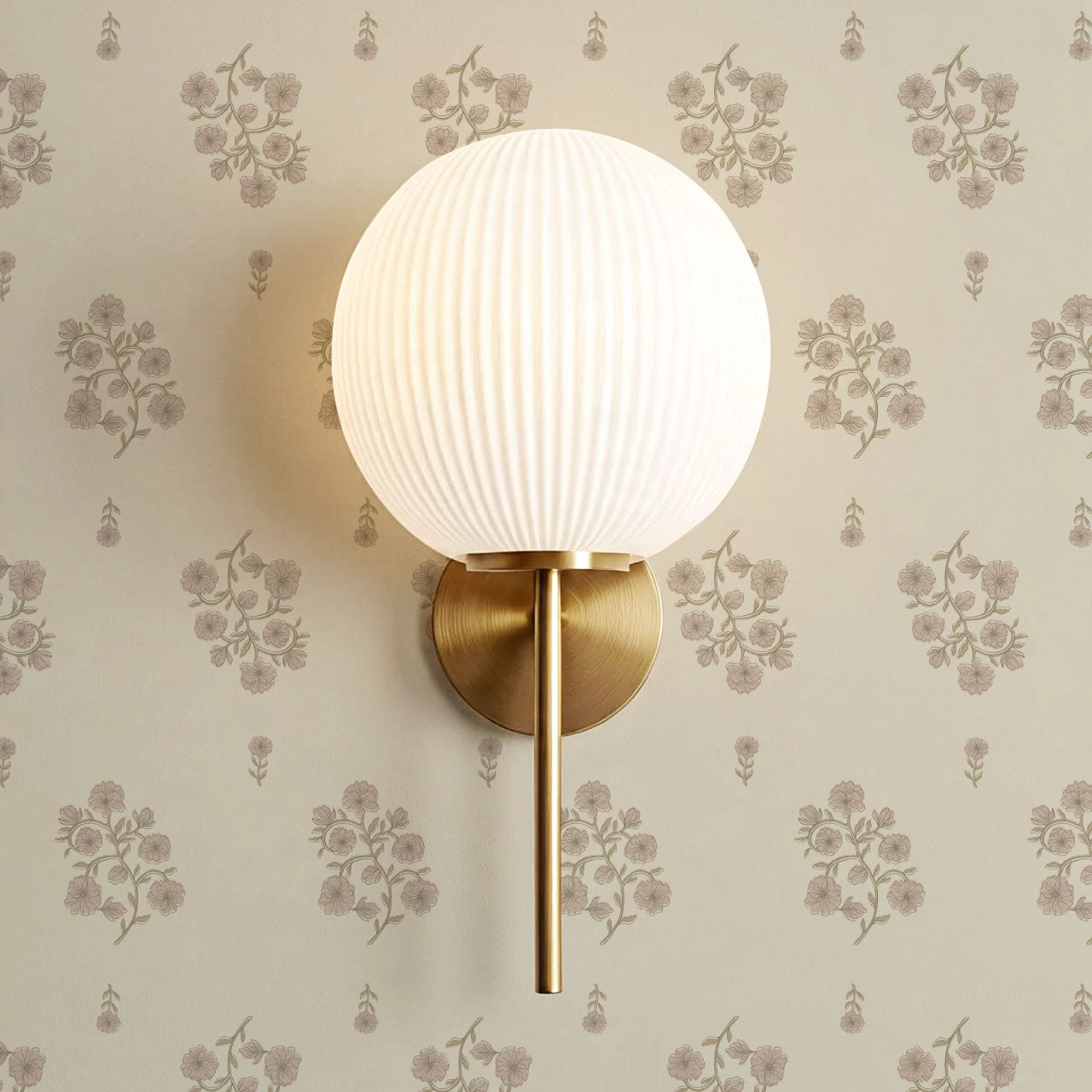 Sloane Inked Flora Taupe Mauve Wallpaper