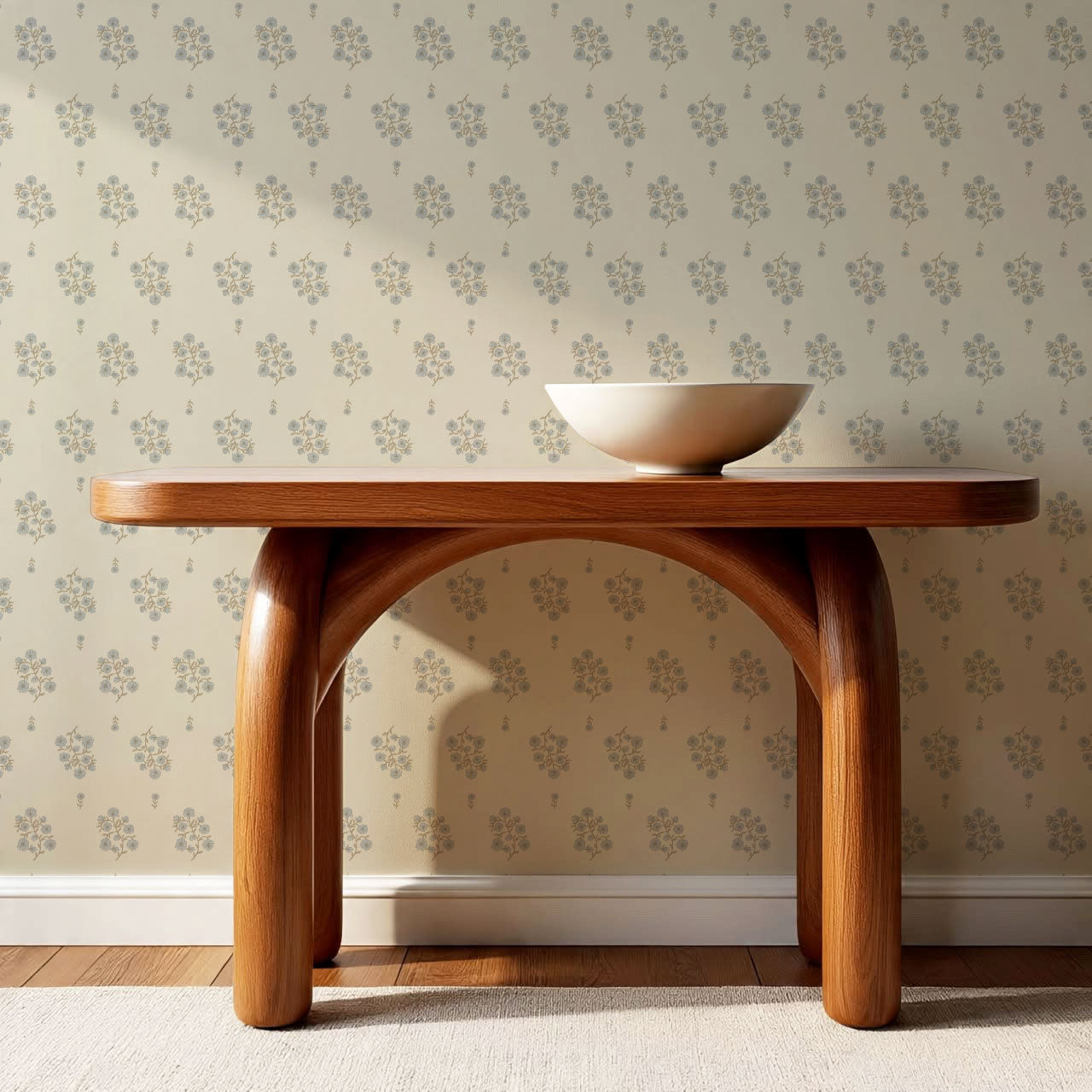Sloane Inked Flora French Blue Wallpaper