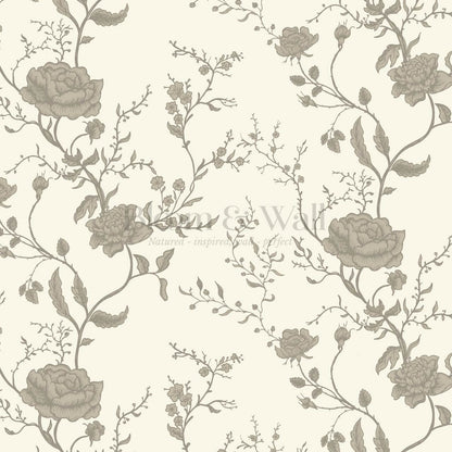 Sofia Blossom & Vine Limestone Wallpaper