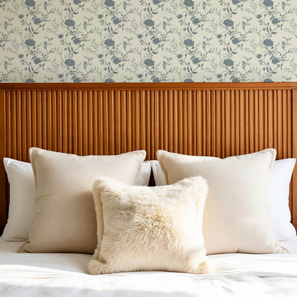 Sofia Blossom & Vine Manor Blue Wallpaper