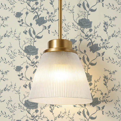 Sofia Blossom & Vine Manor Blue Wallpaper