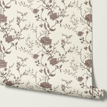 Sofia Blossom & Vine Rosewood Wallpaper
