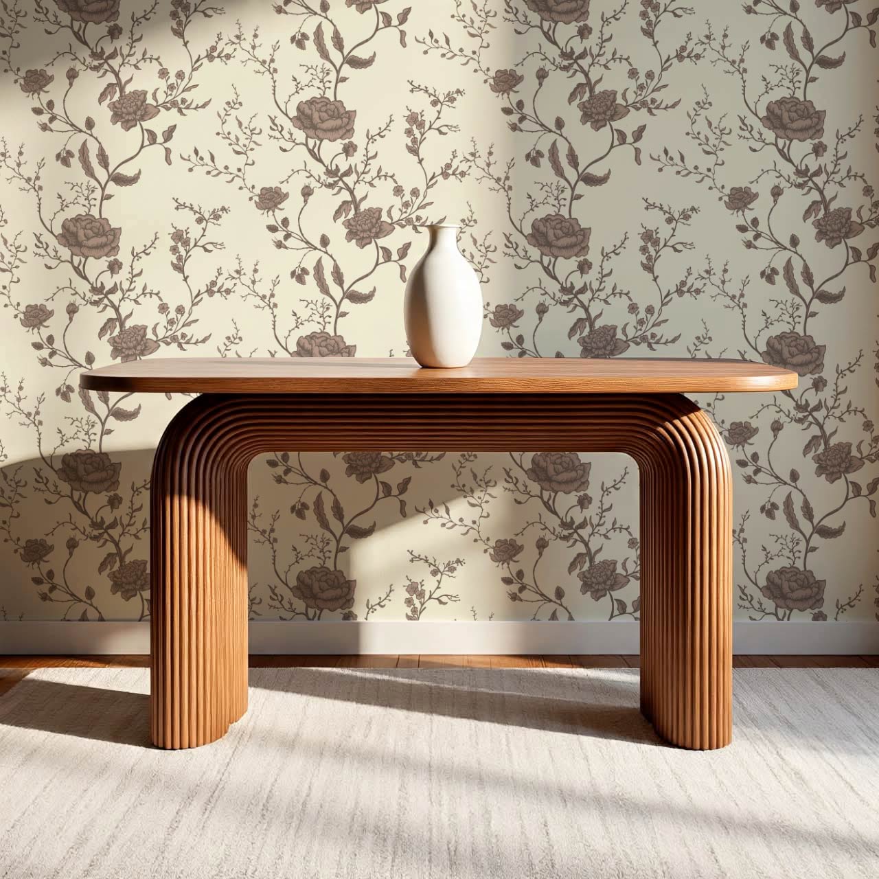 Sofia Blossom & Vine Rosewood Wallpaper