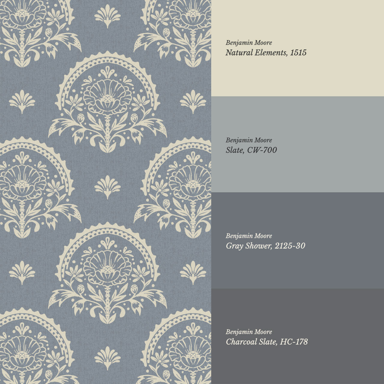 Solana Blooms Antique Blue Wallpaper