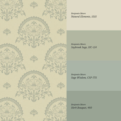 Solana Blooms Olive Wallpaper