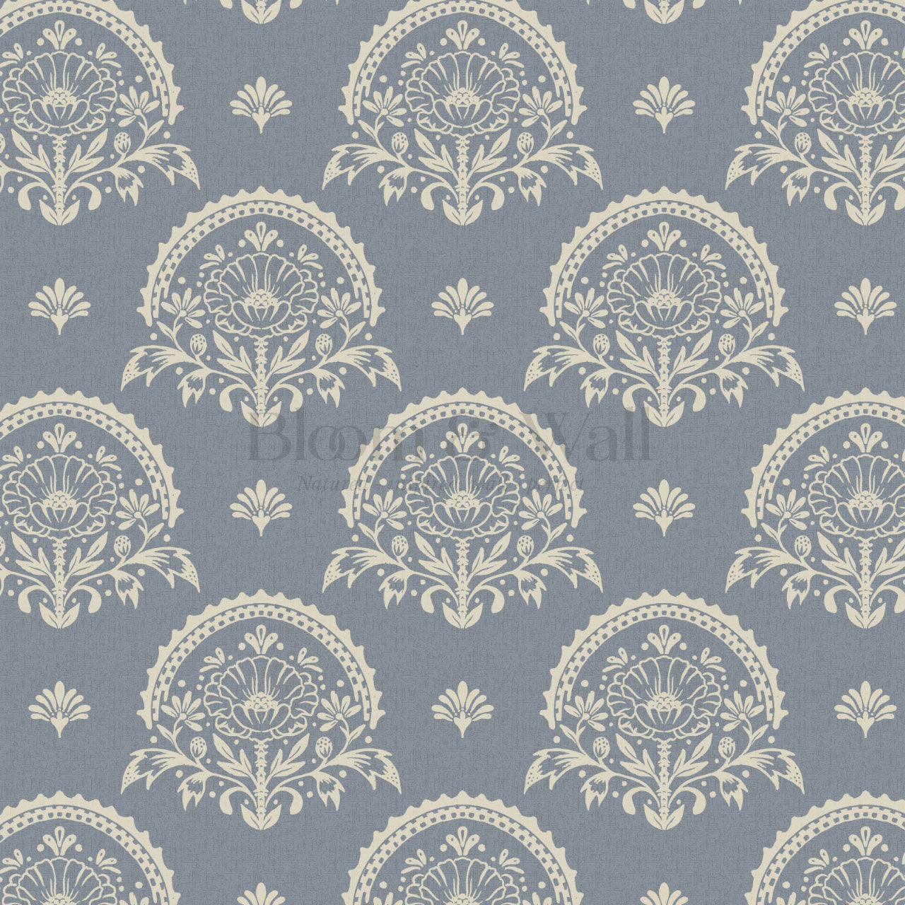 Solana Blooms Antique Blue Wallpaper