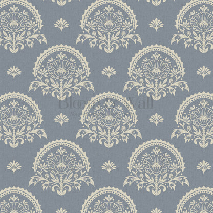 Solana Blooms Antique Blue Wallpaper