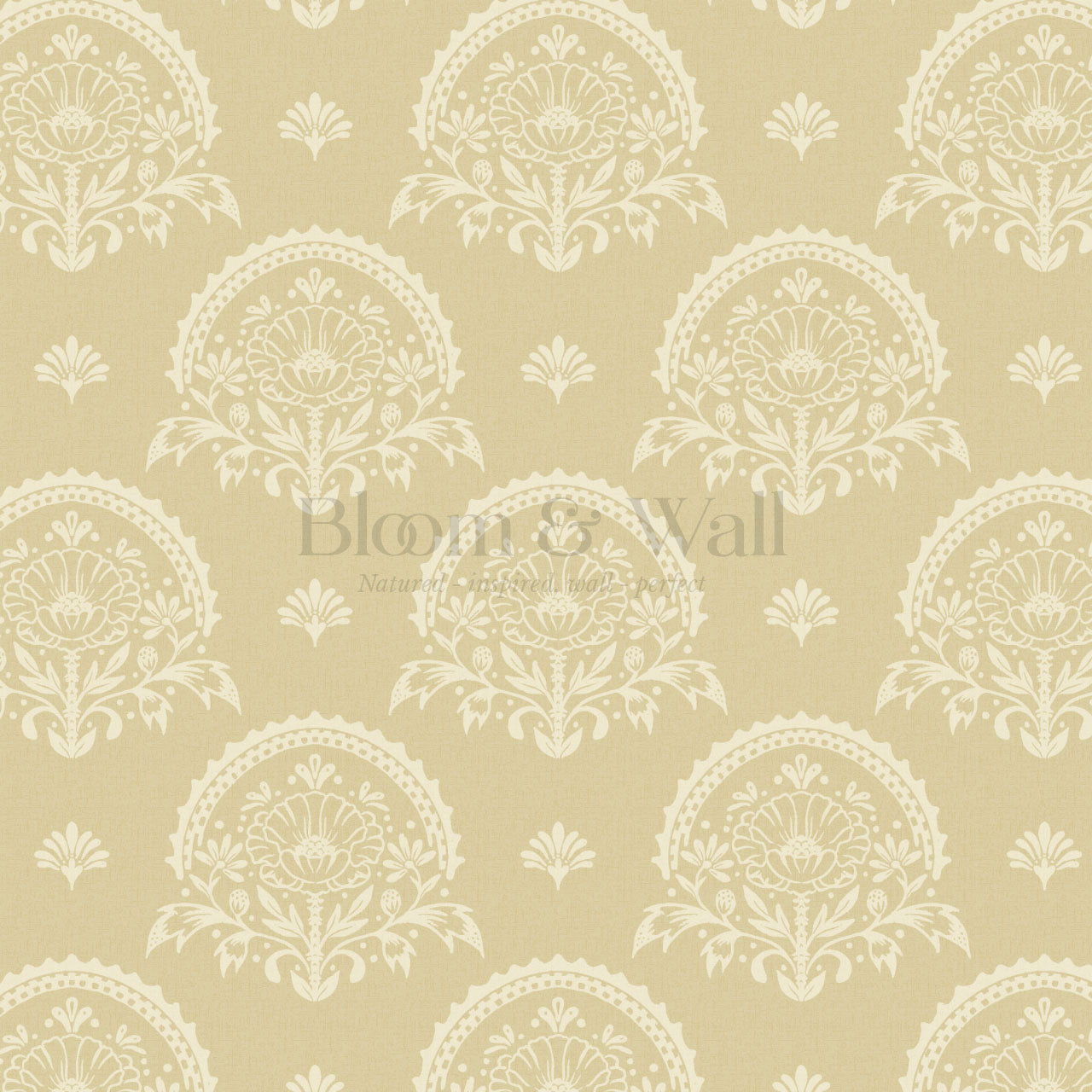 Solana Blooms Soft Mustard Wallpaper