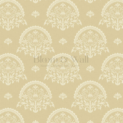 Solana Blooms Soft Mustard Wallpaper