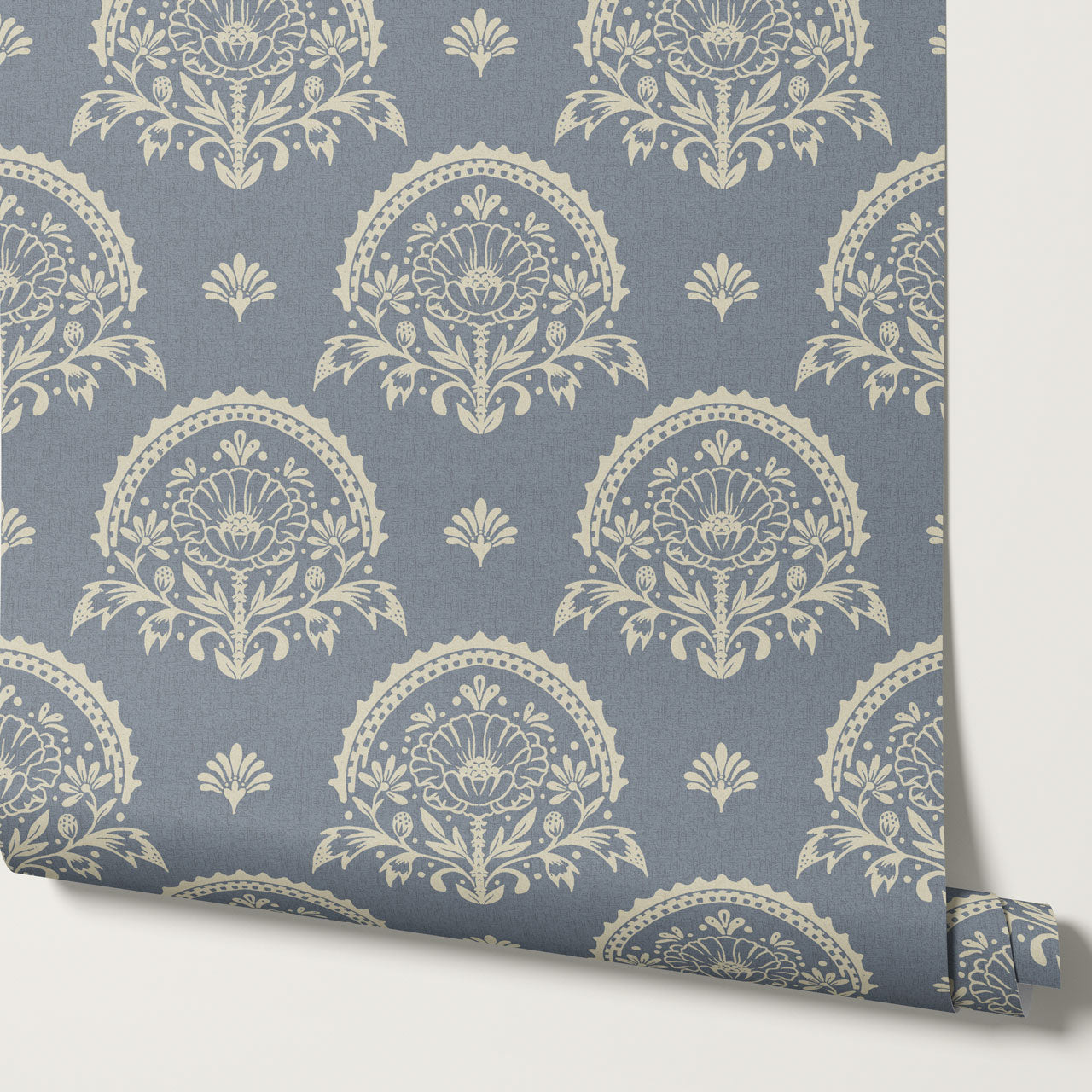Solana Blooms Antique Blue Wallpaper