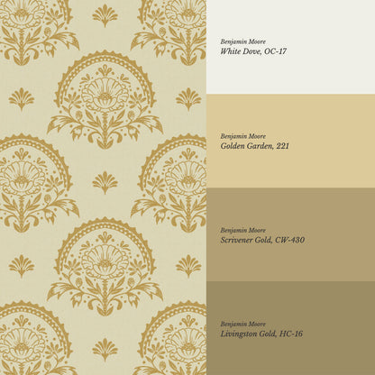 Solana Blooms Antique Gold Wallpaper