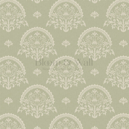 Solana Blooms Green Wallpaper