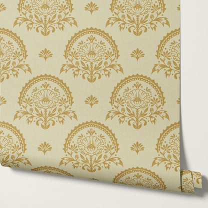 Solana Blooms Antique Gold Wallpaper