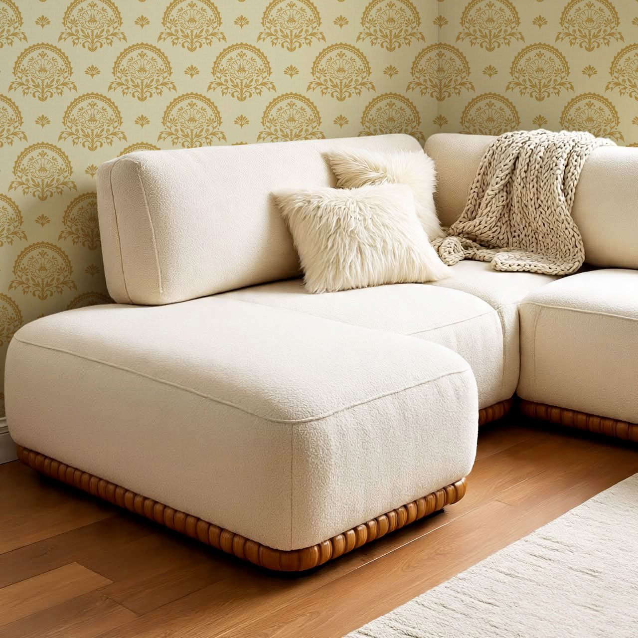 Solana Blooms Antique Gold Wallpaper
