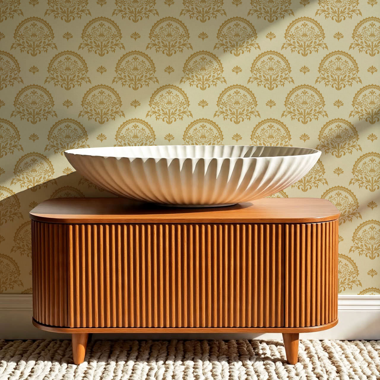 Solana Blooms Antique Gold Wallpaper