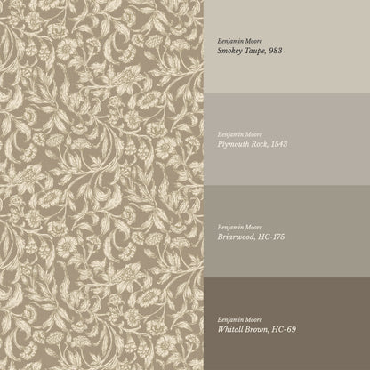 Solange Floral Vines Nordic Gray Wallpaper