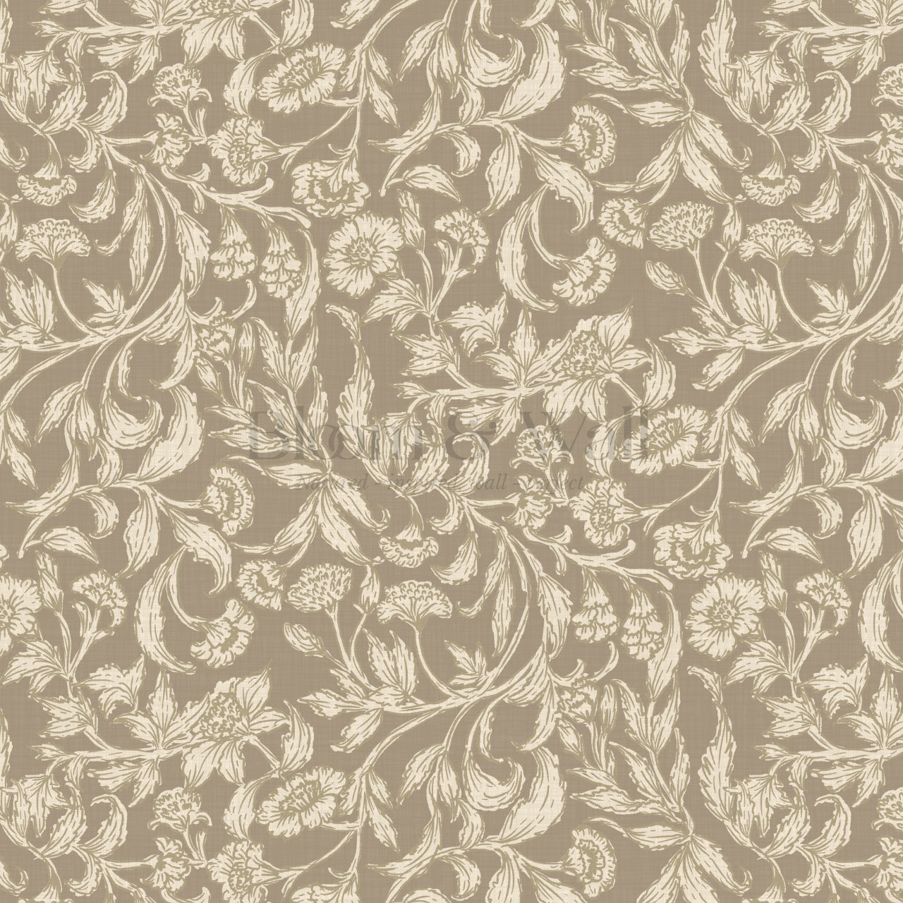 Solange Floral Vines Nordic Gray Wallpaper