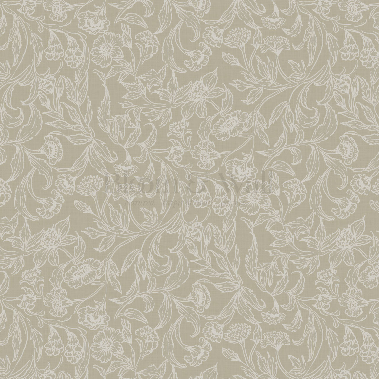 Solange Floral Vines Taupe Wallpaper