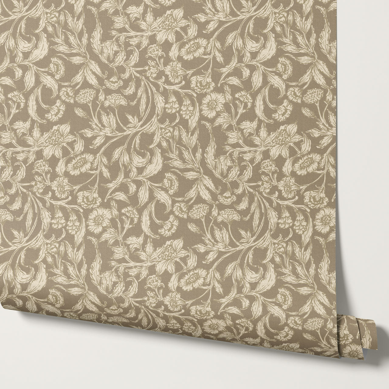 Solange Floral Vines Nordic Gray Wallpaper
